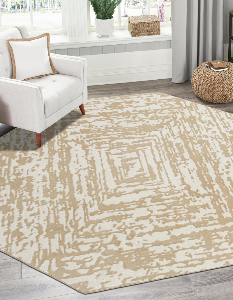 Sanctuary Retreat Collection Area Rug -  Asylum Octagon White Bone  lifestyle 93