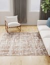 Sanctuary Retreat Collection Area Rug -  Asylum Square Chocolate Brown  lifestyle 45