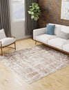 Sanctuary Retreat Collection Area Rug -  Asylum Square Chocolate Brown  lifestyle 53