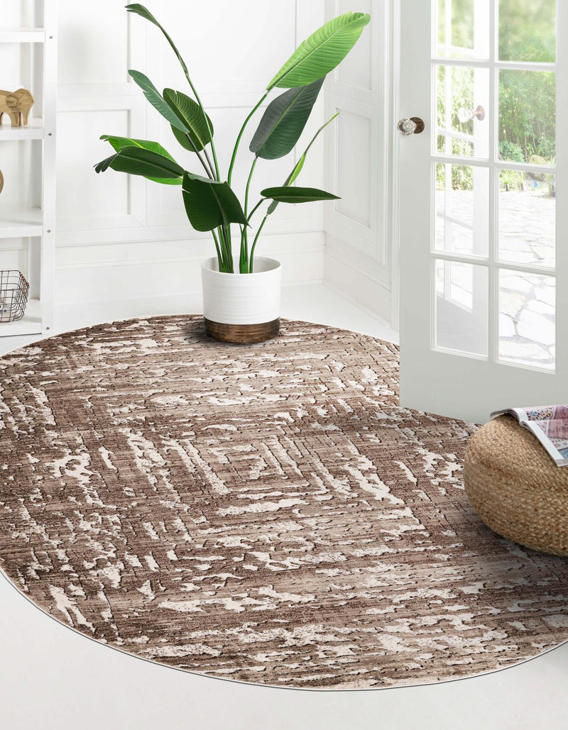 Sanctuary Retreat Collection Area Rug -  Asylum Oval Chocolate Brown  lifestyle 54