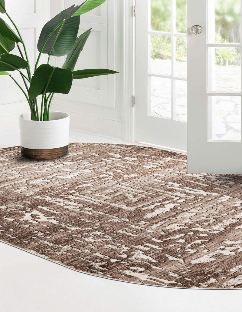 Sanctuary Retreat Collection Area Rug -  Asylum Oval Chocolate Brown  lifestyle 64