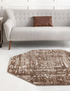 Sanctuary Retreat Collection Area Rug -  Asylum Octagon Chocolate Brown  lifestyle 55