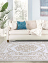 Sanctuary Retreat Collection Area Rug -  Enclave Square Snow White  lifestyle 54