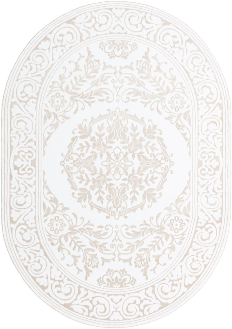 Sanctuary Retreat Collection Area Rug -  Enclave Oval Snow White  lifestyle 36