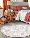 Sanctuary Retreat Collection Area Rug -  Enclave Round Snow White  lifestyle 47