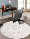 Sanctuary Retreat Collection Area Rug -  Enclave Round Snow White  lifestyle 66