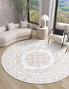 Sanctuary Retreat Collection Area Rug -  Enclave Round Snow White  lifestyle 68