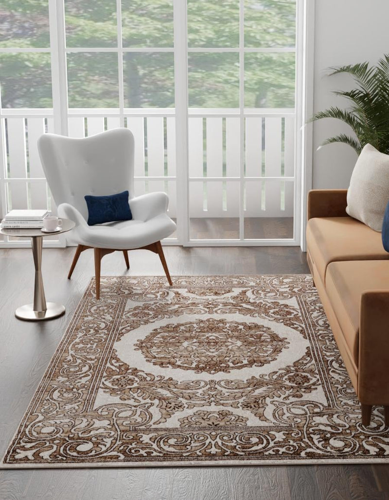 Sanctuary Retreat Collection Area Rug -  Enclave Rectangle Chocolate Brown  lifestyle 7