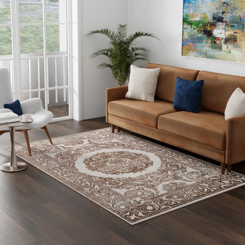 Sanctuary Retreat Collection Area Rug -  Enclave Rectangle Chocolate Brown  lifestyle 34