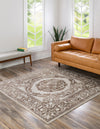 Sanctuary Retreat Collection Area Rug -  Enclave Square Chocolate Brown  lifestyle 59