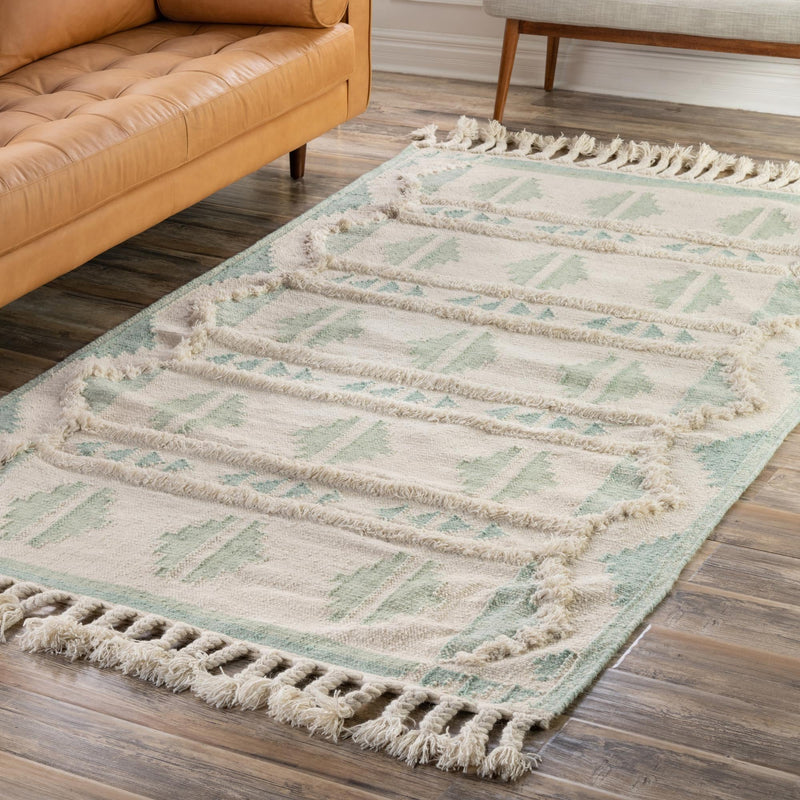 Sedona Sands Collection Area Rug - BellRock Rectangle Aquamarine and White  lifestyle 126