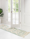 Sedona Sands Collection Area Rug - BellRock Runner Aquamarine and White  lifestyle 145