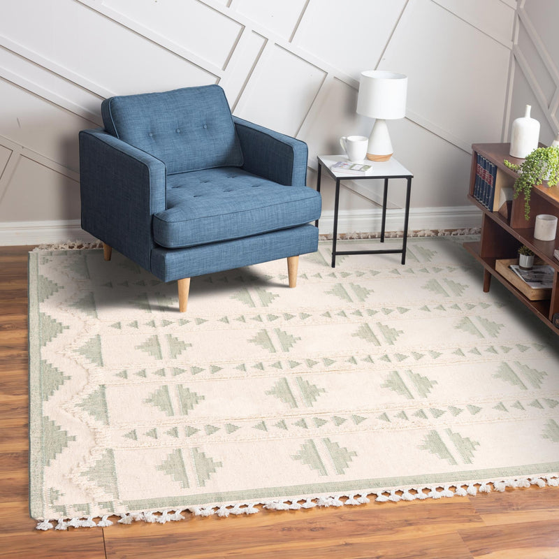 Sedona Sands Collection Area Rug - BellRock Square Aquamarine and White  lifestyle 178