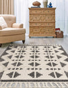 Sedona Sands Collection Area Rug - BellRock Rectangle Black and White  lifestyle 21