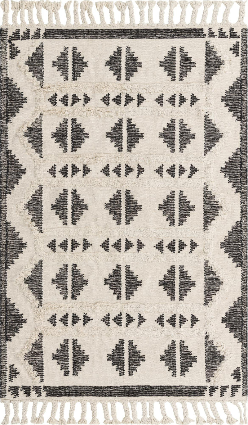 Sedona Sands Collection Area Rug - BellRock Rectangle Black and White  lifestyle 3