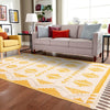 Sedona Sands Collection Area Rug - BellRock Rectangle Yellow and White  lifestyle 127