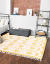 Sedona Sands Collection Area Rug - BellRock Square Yellow and White  lifestyle 138