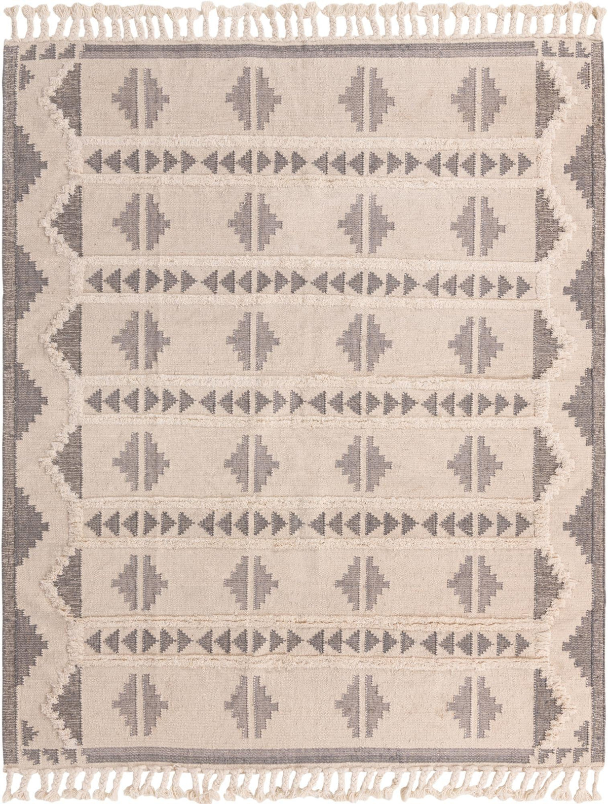 Sedona Sands Collection Area Rug - BellRock Rectangle Gray and White Main