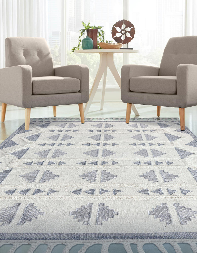 Sedona Sands Collection Area Rug - BellRock Rectangle Gray and White  lifestyle 7