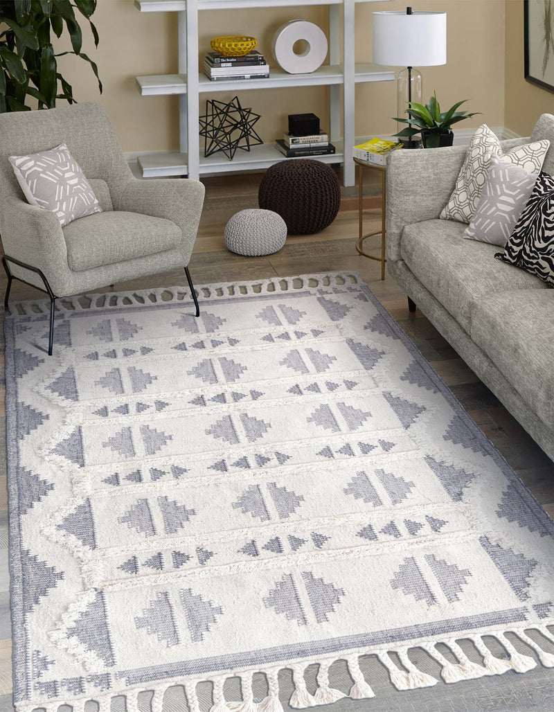 Sedona Sands Collection Area Rug - BellRock Rectangle Gray and White  lifestyle 13