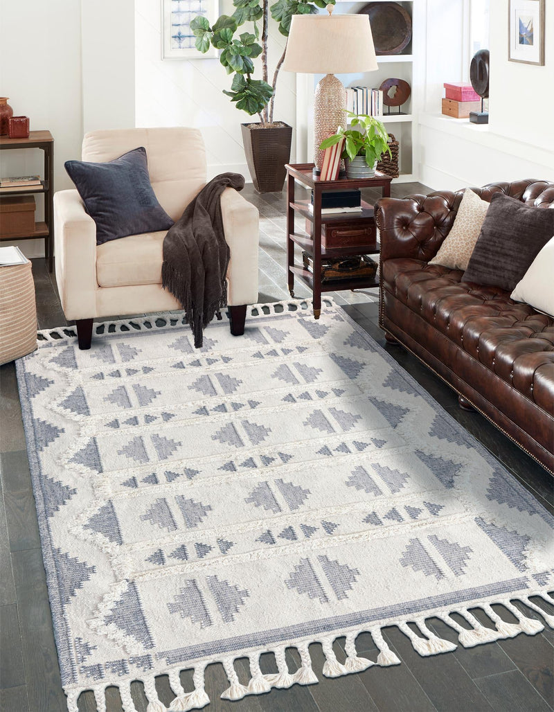 Sedona Sands Collection Area Rug - BellRock Rectangle Gray and White  lifestyle 22