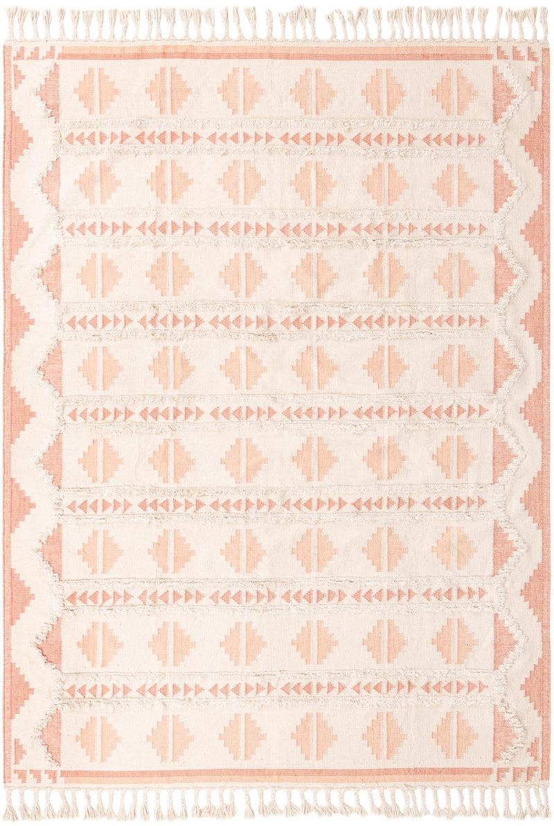 Sedona Sands Collection Area Rug - BellRock Square Pink and White  lifestyle 71