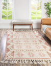 Sedona Sands Collection Area Rug - BellRock Rectangle Pink and White  lifestyle 5