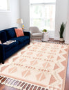 Sedona Sands Collection Area Rug - BellRock Rectangle Pink and White  lifestyle 11