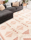 Sedona Sands Collection Area Rug - BellRock Rectangle Pink and White  lifestyle 17