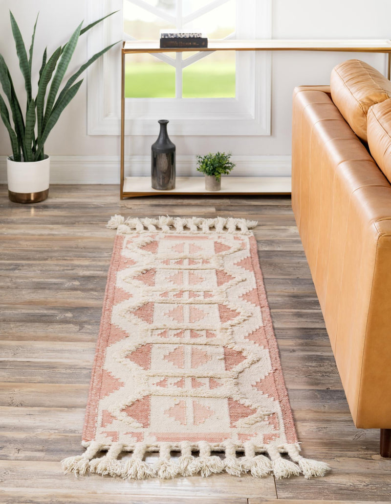 Sedona Sands Collection Area Rug - BellRock Runner Pink and White  lifestyle 72