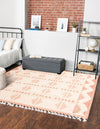 Sedona Sands Collection Area Rug - BellRock Square Pink and White  lifestyle 73