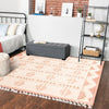 Sedona Sands Collection Area Rug - BellRock Square Pink and White  lifestyle 97