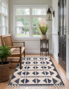 Sedona Sands Collection Area Rug - BellRock Rectangle Navy Blue and White  lifestyle 47