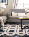 Sedona Sands Collection Area Rug - BellRock Rectangle Navy Blue and White  lifestyle 65