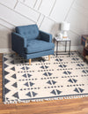 Sedona Sands Collection Area Rug - BellRock Square Navy Blue and White  lifestyle 142