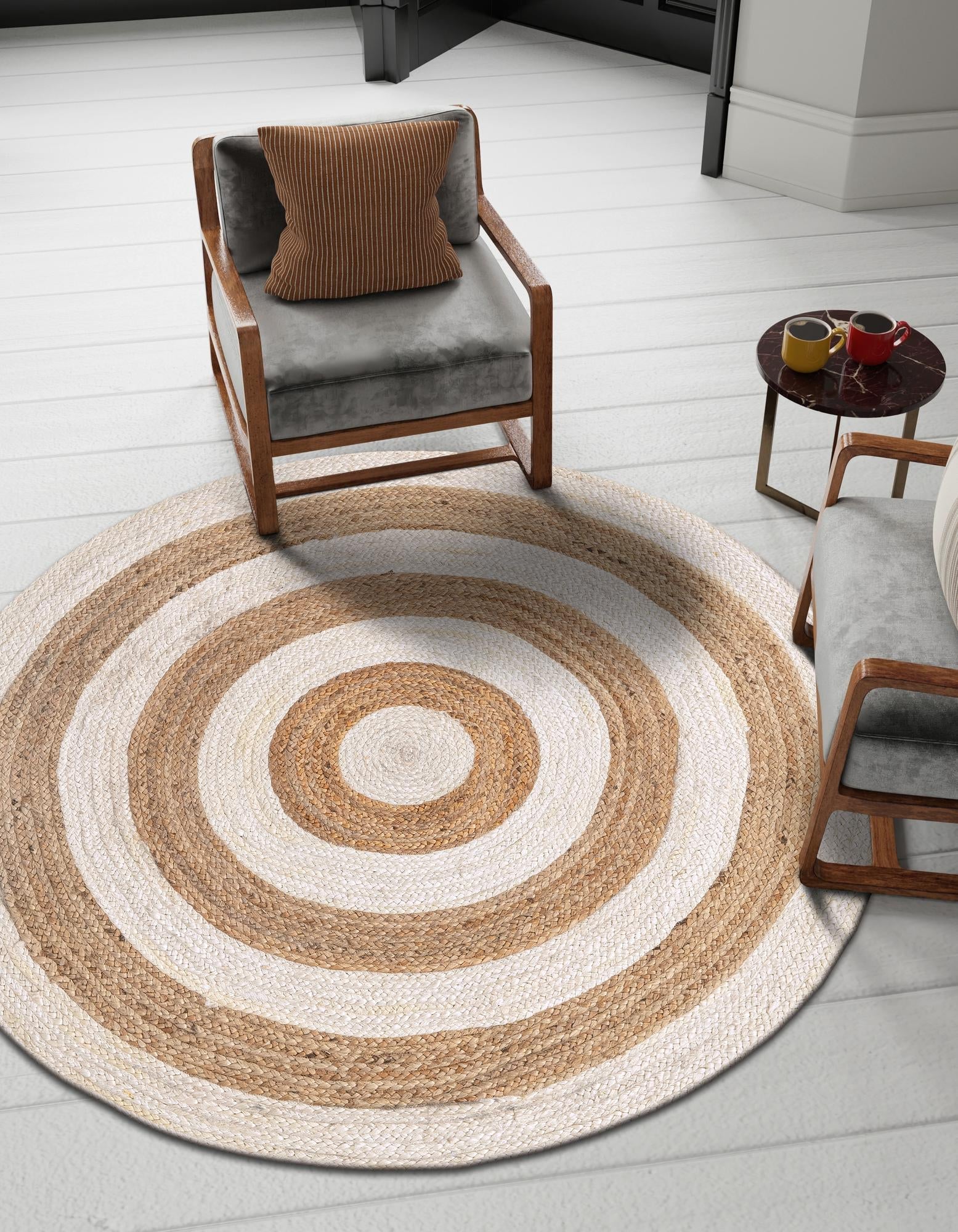 Woven Seaside Jute Collection Area Rug - Nautilus