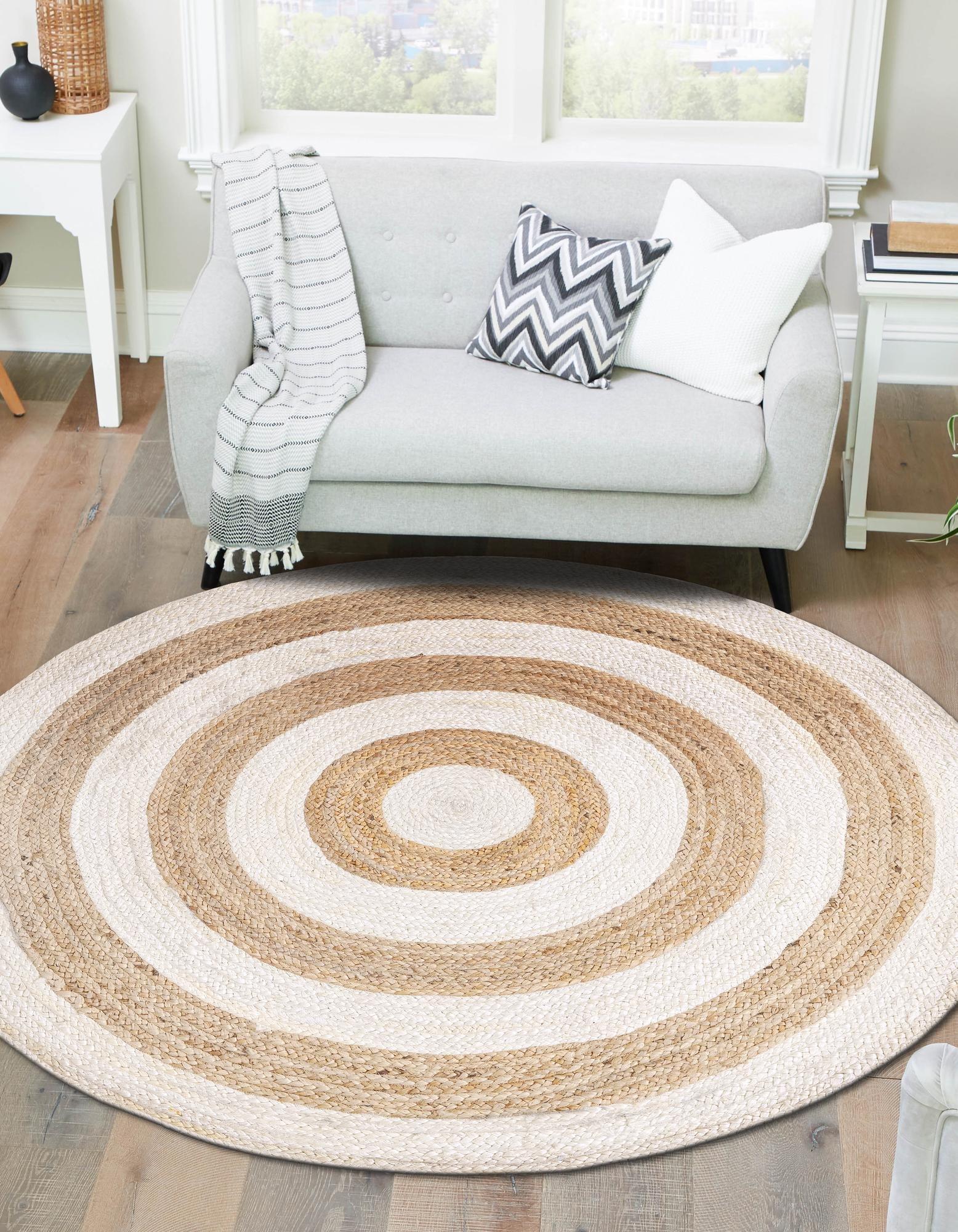 Woven Seaside Jute Collection Area Rug - Nautilus