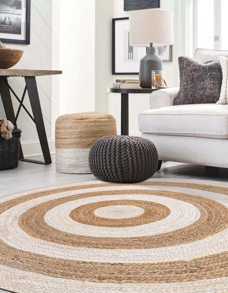 Woven Seaside Jute Collection Area Rug - Nautilus