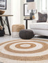 Woven Seaside Jute Collection Area Rug - Nautilus