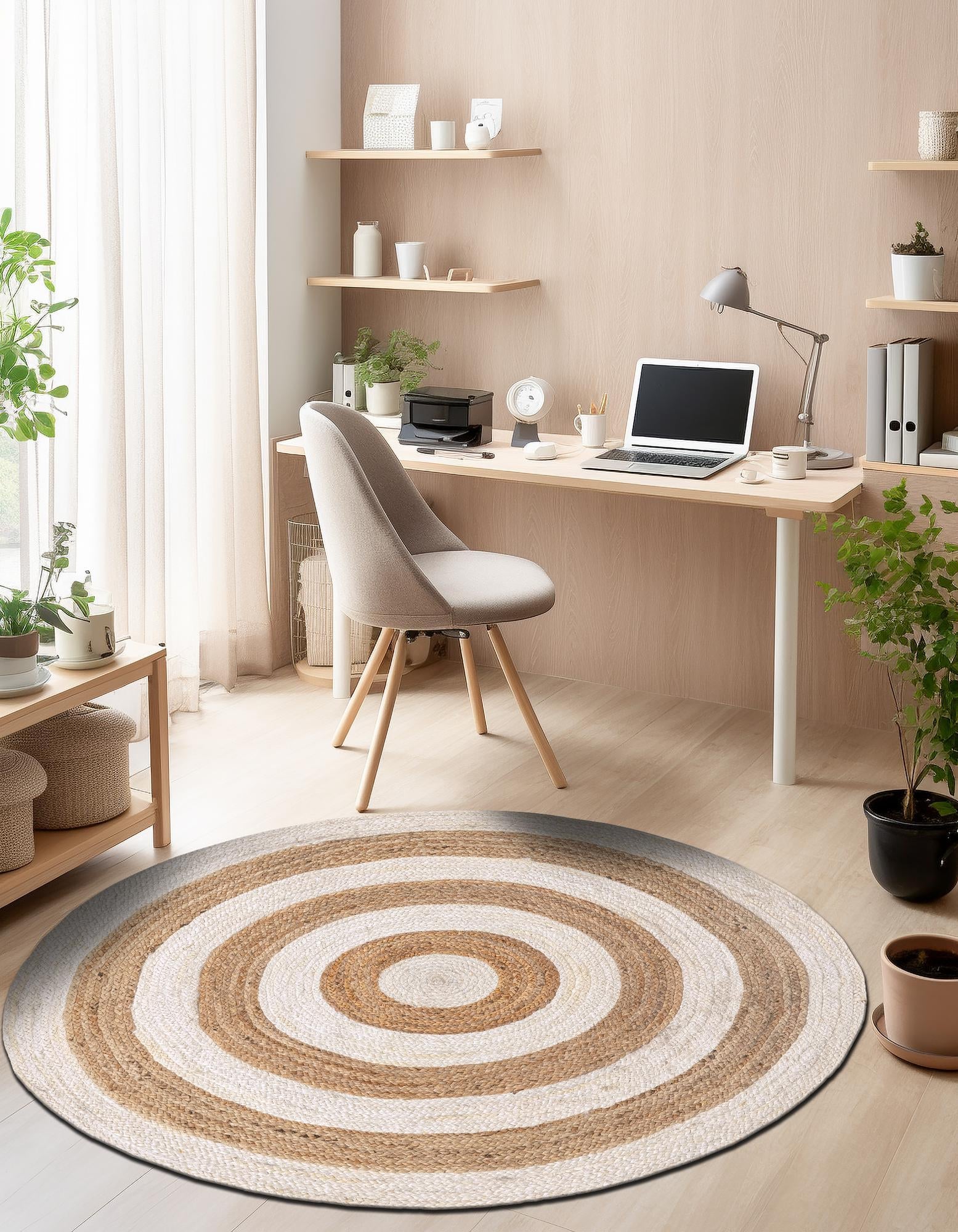 Woven Seaside Jute Collection Area Rug - Nautilus