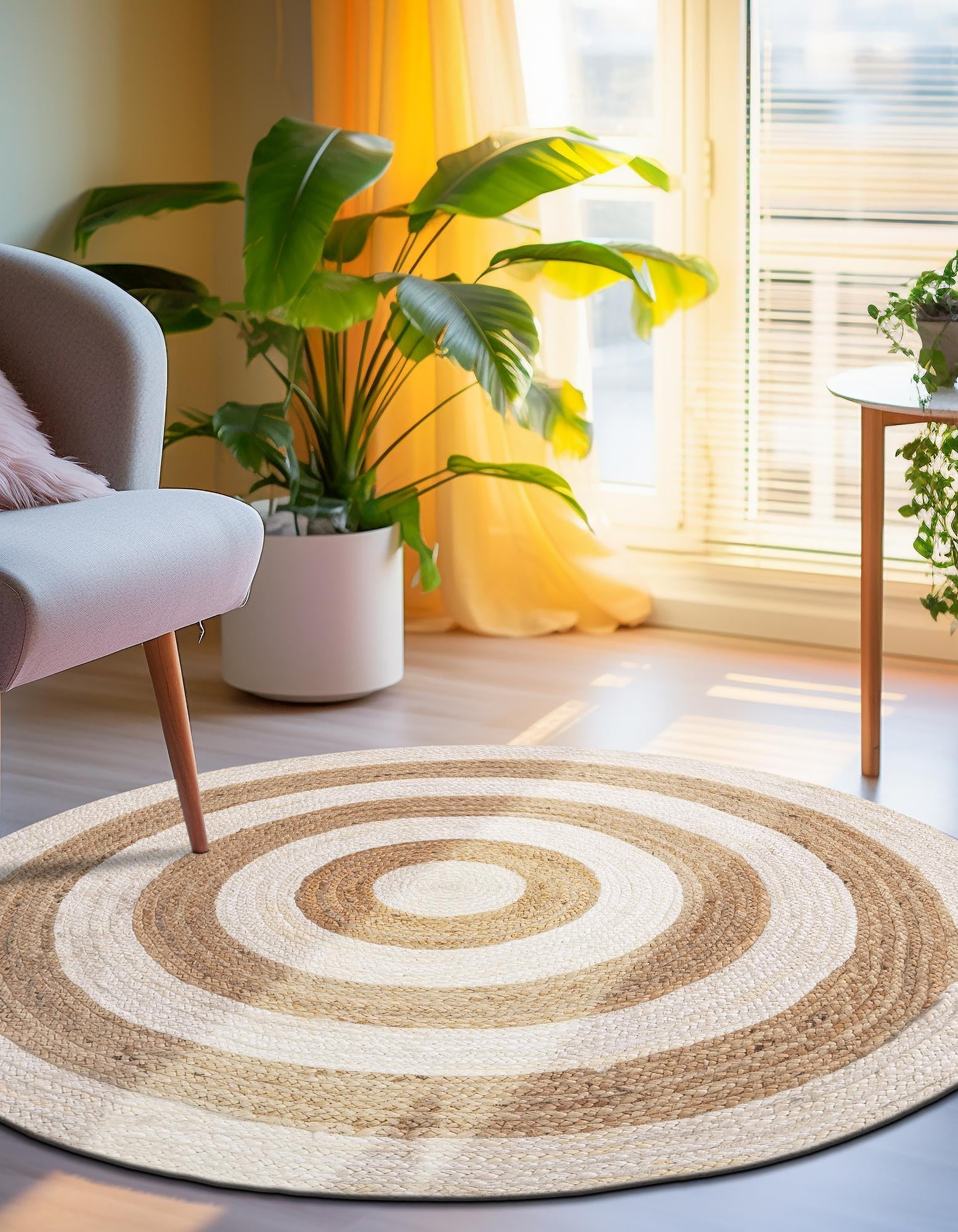 Woven Seaside Jute Collection Area Rug - Nautilus