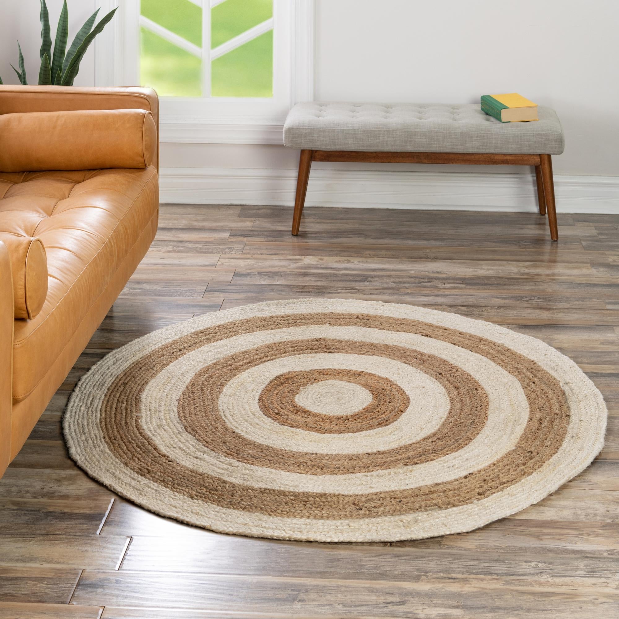 Woven Seaside Jute Collection Area Rug - Nautilus