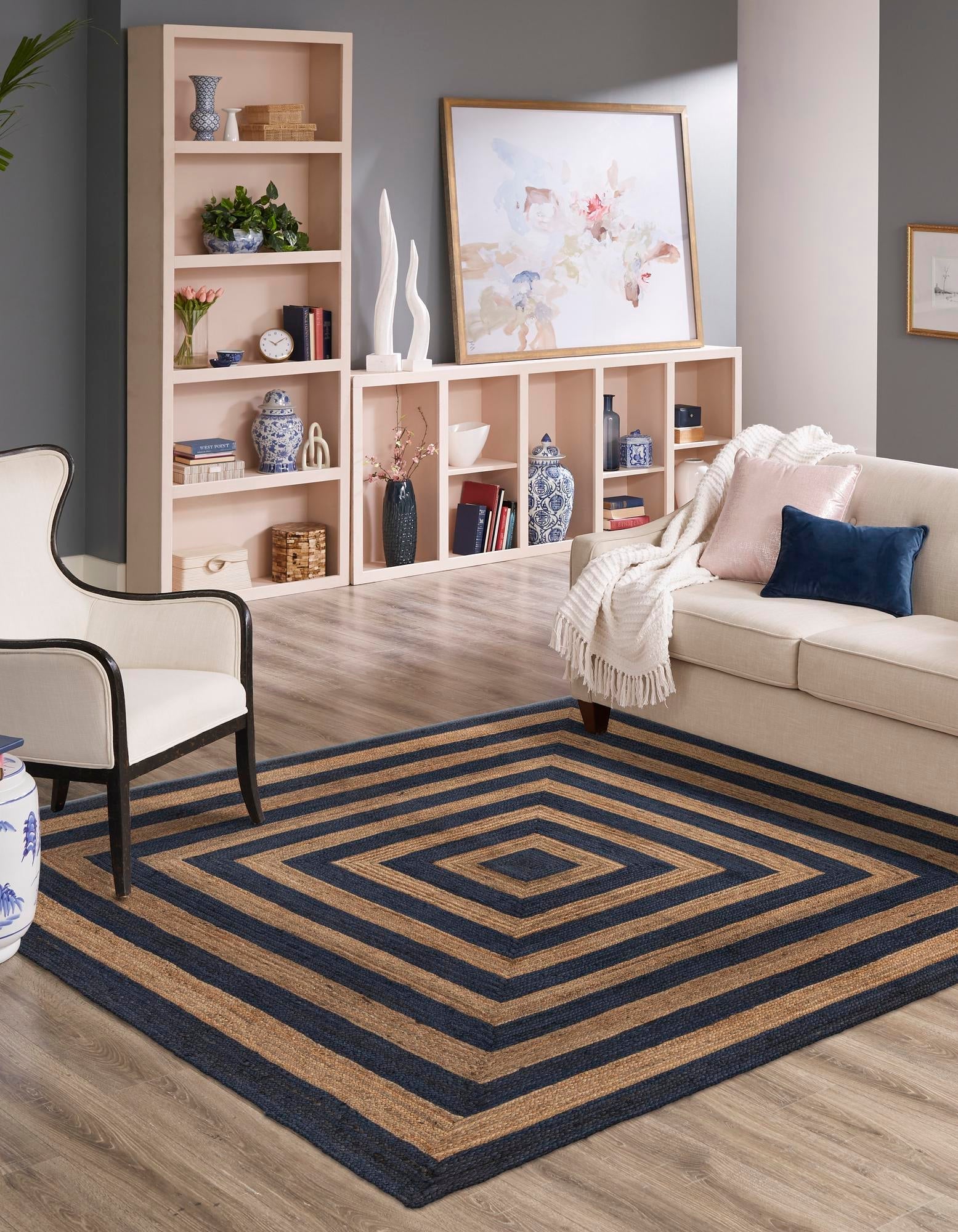 Woven Seaside Jute Collection Area Rug - Nautilus