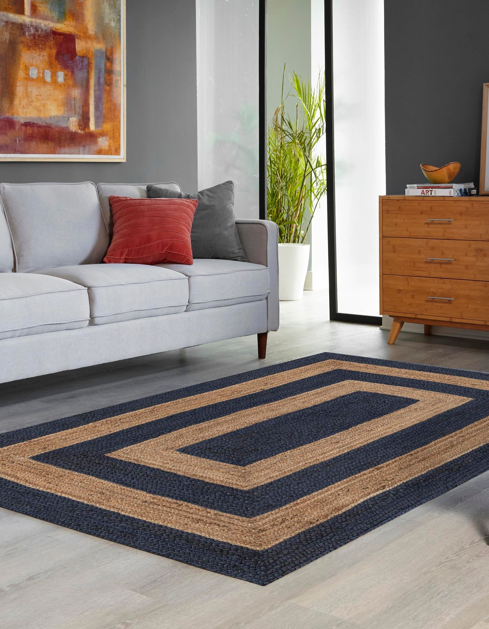 Woven Seaside Jute Collection Area Rug - Nautilus