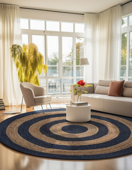 Woven Seaside Jute Collection Area Rug - Nautilus