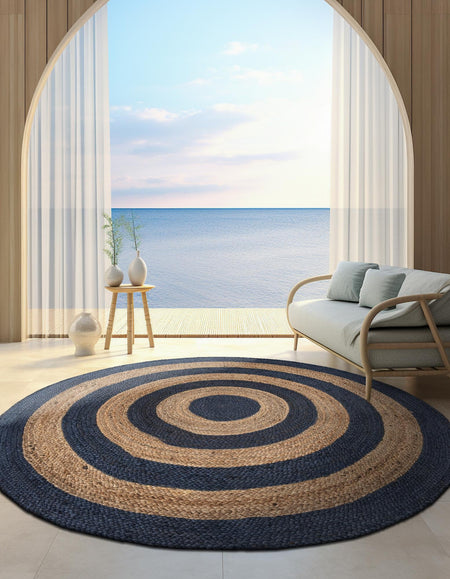 Woven Seaside Jute Collection Area Rug - Nautilus