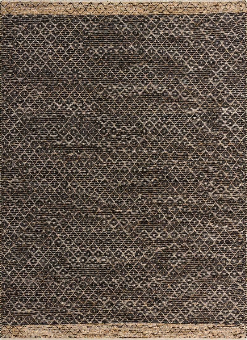 Moroccan Lattice Woven Collection Area Rug - Shoreline Rectangle Black  lifestyle 3