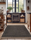 Moroccan Lattice Woven Collection Area Rug - Shoreline Rectangle Black  lifestyle 21