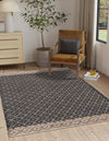 Moroccan Lattice Woven Collection Area Rug - Shoreline Rectangle Black  lifestyle 33