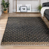 Moroccan Lattice Woven Collection Area Rug - Shoreline Rectangle Black  lifestyle 69